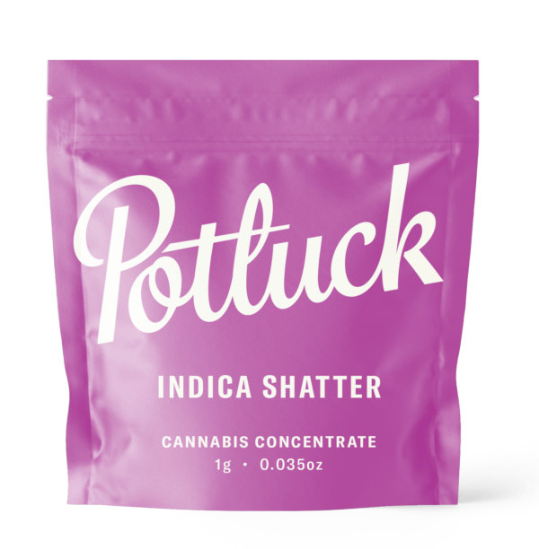 Potluck - Indica Shatter - cannabis Concentrate | HighGradeAid Canada