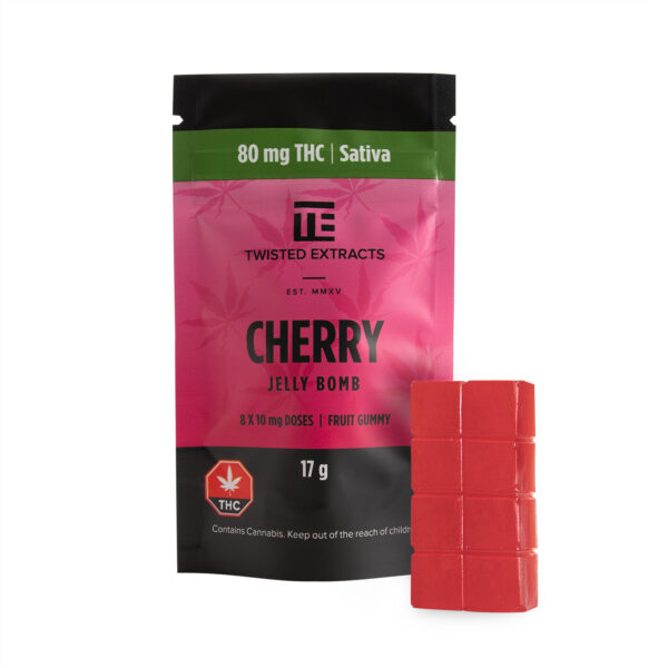 Twisted Extracts – Cherry Jelly Bomb – Sativa – 80mg THC | HighGradeAid Canada