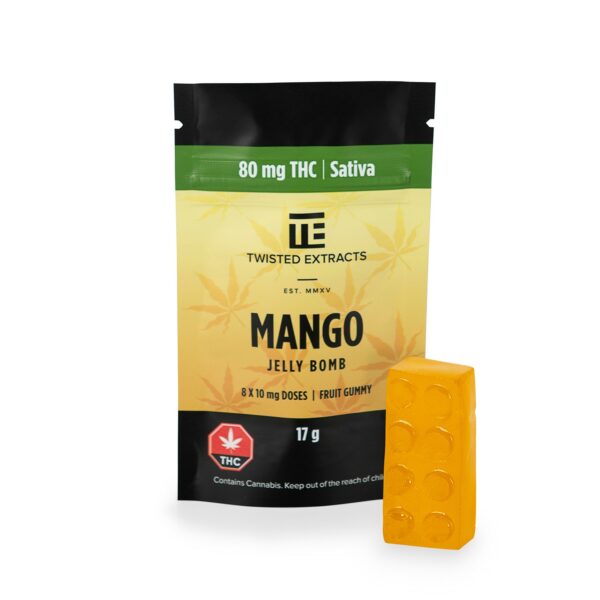 Twisted Extracts- Mango Jelly bomb – SATIVA – 80MG THC | HighGradeAid Canada