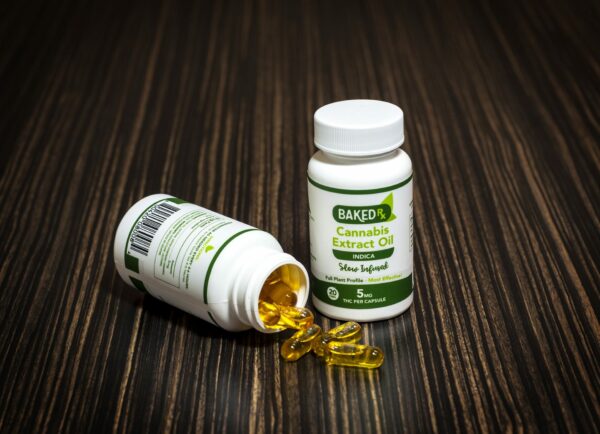 Baked Edibles -Indica Cannoil Capsules 5mg | HighGradeAid Canada