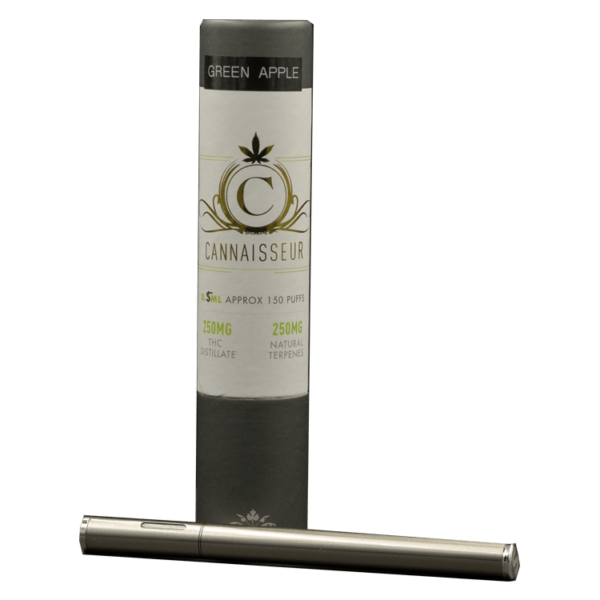 Cannaisseur – Disposable THC Distillate Pen – Green Apple 0.5ml | HighGradeAid Canada