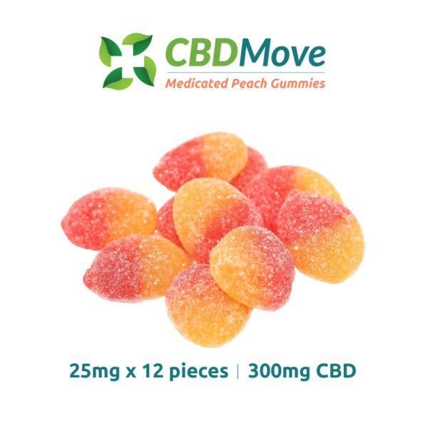 CBD Move – CBD Gummies – Vegan Peaches – 100mg | HighGradeAid Canada