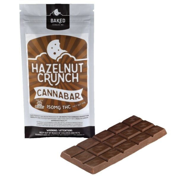 Baked Edibles – Chocolate Bar – Hazelnut Crunch 150mg THC | HighGradeAid Canada