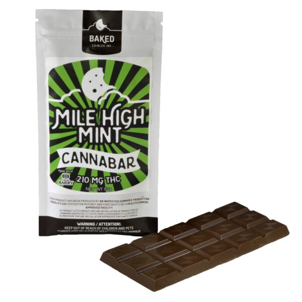 Baked Edibles – Mile High Mint Cannabar 210mg THC | HighGradeAid Canada
