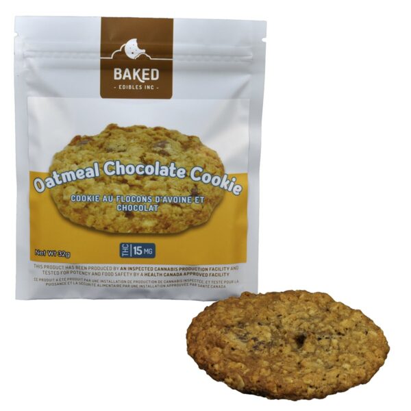 Baked Edibles – Cookie – Oatmeal Chocolate 15mg THC | HighGradeAid Canada