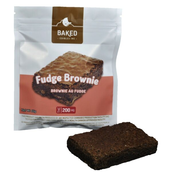 Baked Edibles – Fudge Brownie 200mg THC | HighGradeAid Canada