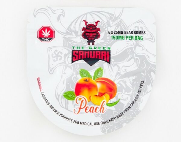 The Green Samurai – Peach Gummies – 150mg | HighGradeAid Canada