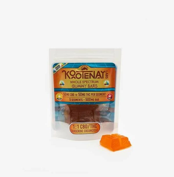 Kootenay Labs – 1:1 Tangerine Creamsicle Gummy – (500mg total) | HighGradeAid Canada