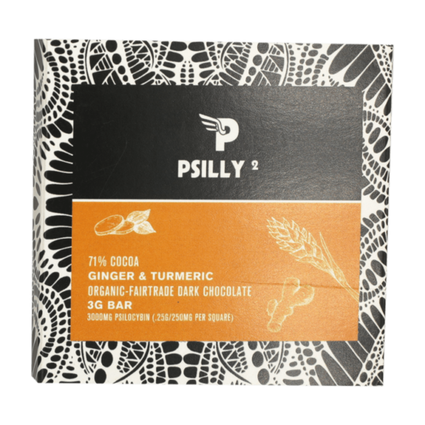 Psilly – Dark Chocolate Bar – Ginger & Turmeric | HighGradeAid Canada