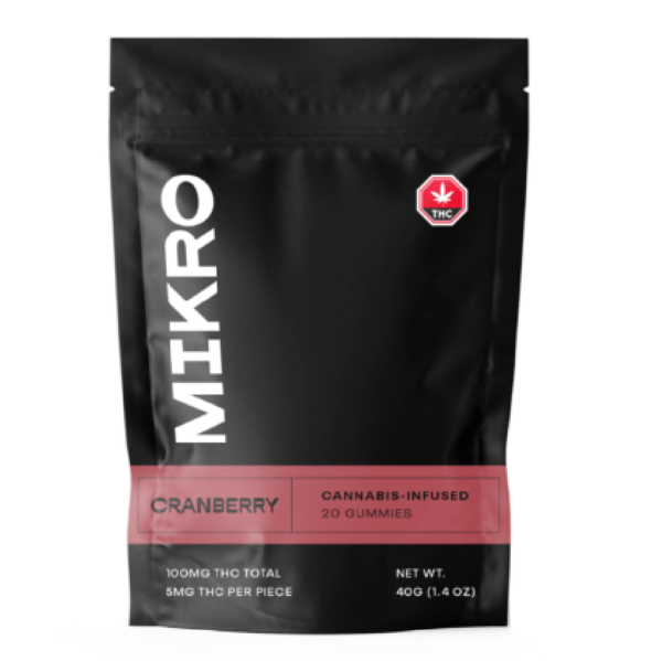 Mikro – THC Gummies – 100mg THC – Cranberry | HighGradeAid Canada