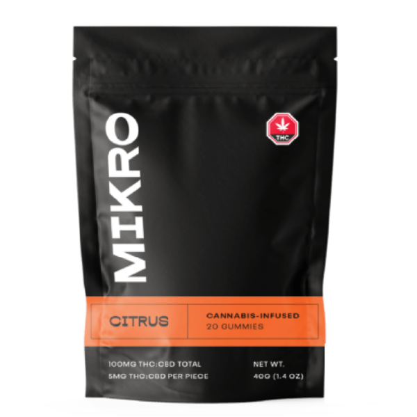 Mikro – 1:1 THC/CBD Gummies – 100mg – Citrus | HighGradeAid Canada