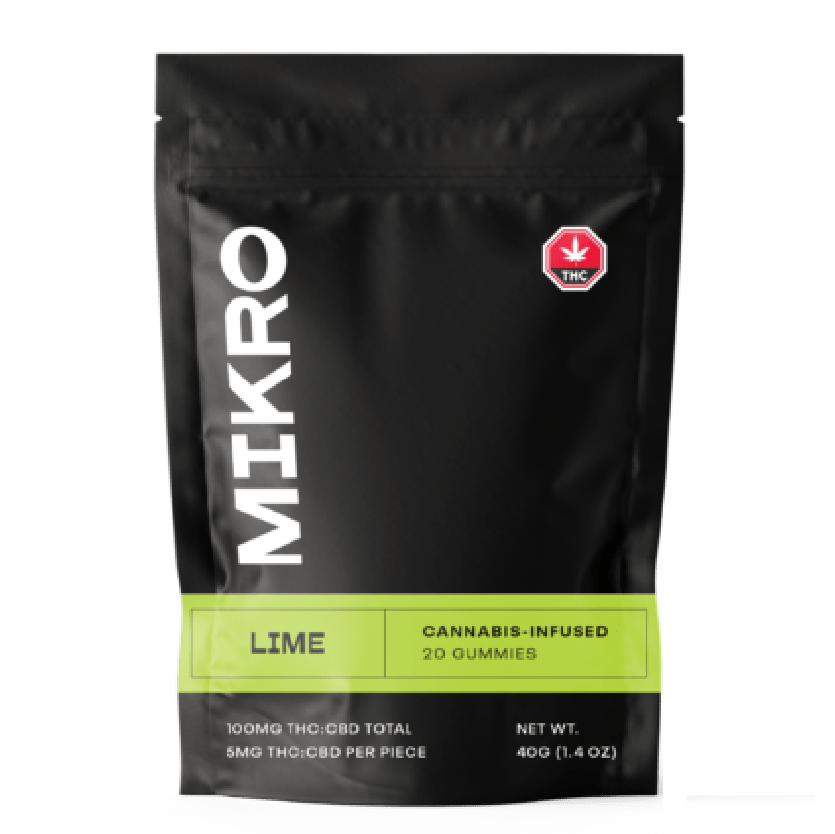 Mikro – 1:1 THC/CBD Gummies – 100mg – Lime | HighGradeAid Canada