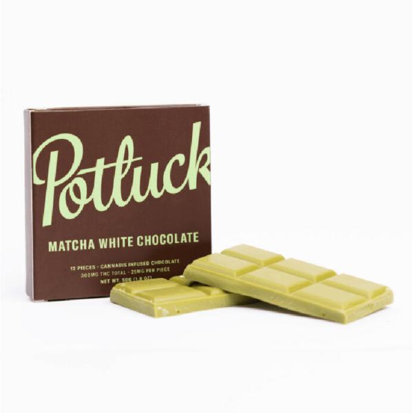 Potluck – Infused Chocolate – Matcha White Chocolate – 300mg THC | HighGradeAid Canada