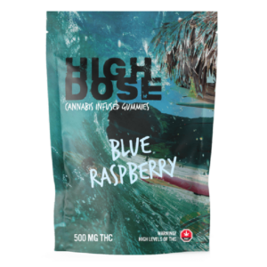 High Dose – cannabis Infused Gummies – Blue Raspberry – 1000mg/1500mg | HighGradeAid Canada