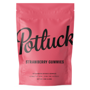 Potluck Extracts – Strawberry Gummies – 200mg THC | HighGradeAid Canada