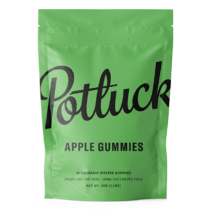 Potluck Extracts – Apple Gummies (1:1) – 100mg THC / 100mg CBD | HighGradeAid Canada