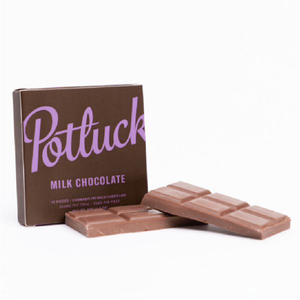 Potluck – Infused Chocolate – Milk Chocolate – 300mg THC | HighGradeAid Canada