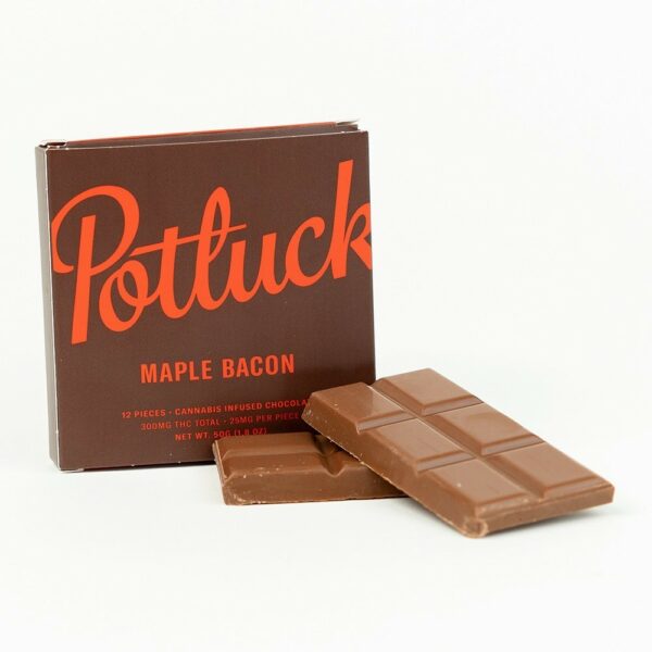 Potluck – Infused Chocolate – Maple Bacon – 300mg THC | HighGradeAid Canada