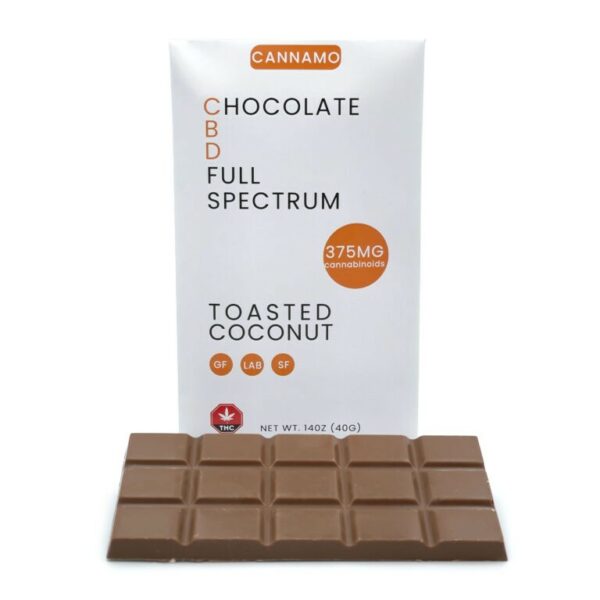 Cannamo – Full Spectrum CBD Chocolate – 375mg – Toasted Coconut | HighGradeAid Canada